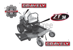 Gravely 915328 (ZT 42) - Gravely 42" Zero-Turn Mower, 18hp Briggs & Stratton (SN: 020000 - 029999) Decals - Style