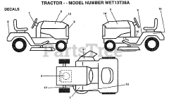 Weed Eater WET 13T38 A - Weed Eater Lawn Tractor