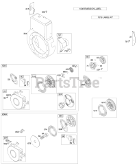 Briggs & Stratton 19G415-1169-E1 - Briggs & Stratton Horizontal Engine Blower Housing, Rewind Starter