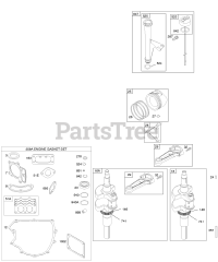 Briggs & Stratton 40F777-0111-E1 - Briggs & Stratton Vertical Engine Crankshaft, Gasket Set-Engine, Lubrication, Piston, Rings, Connecting Rod