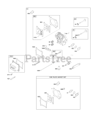 Briggs & Stratton 122Q02-0180-B1 - Briggs & Stratton Vertical Engine Cylinder Head, Gasket Set-Valves, Valves