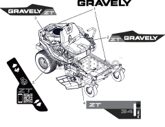Gravely 915288 (ZT 34) - Gravely 34" Zero-Turn Mower, 18hp Kawasaki FR (SN: 000101 & Above)