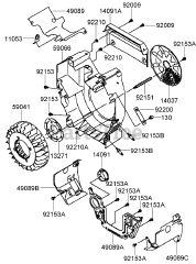 Toro 74271 (Z 550) - Toro 52" Z Master Zero-Turn Mower, Side-Discharge Deck (SN: 280000001 - 280999999) (2008) Cooling Equipment Assembly Kawasaki FH770D-AS05