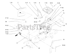 Toro 72062 (264-6) - Toro Yard Tractor (SN: 059000001 - 059000227) (1995) Hoodstand And Firewall
