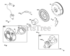 Briggs & Stratton 13A135-0026-F1 - Briggs & Stratton Horizontal Engine Flywheel, Ignition, and Starter Group