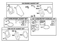 Briggs & Stratton 12B412-0100-E1 - Briggs & Stratton Horizontal Engine Kits/Gasket Sets