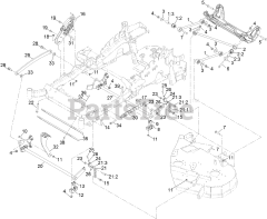 Toro 72955 (5000) - Toro 52" Z Master Zero-Turn Mower, Side-Discharge Deck (SN: 414121590 - 414999999) Deck Lift Assembly