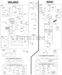 Briggs & Stratton 287776-1237-E1 - Briggs & Stratton Vertical Engine Carburetor, Overhaul Kits