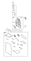 Briggs & Stratton 386447-0199-B5 - Briggs & Stratton Horizontal Engine Crankcase Cover/Sump Group