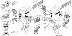 Honda BF130 A2 XA (BZBE) - Honda Marine Engine, Made in Japan (SN: BZBE-1300001 - BZBE-1400000) LABELS