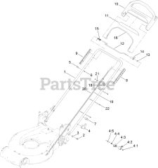 Toro 20797 - Toro 53cm Super Recycler Walk-Behind Mower (SN: 313000001 - 313999999) (2013) Handle Assembly