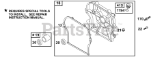 Briggs & Stratton 137202-1114-E2 - Briggs & Stratton Horizontal Engine Crankcase Cover/Sump