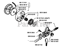 Husqvarna 40 - Husqvarna Chainsaw (1985-09) Oil Pump/Clutch