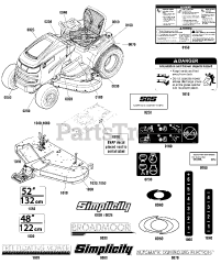Simplicity 2691279-00 - Simplicity Broadmoor 48" Lawn Tractor, 25hp Decals Group