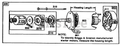 Toro 56150 (8-32) - Toro Professional Rear-Engine Riding Mower (SN: 007000001 - 007999999) (1987) Briggs  Stratton Starter Motor Assembly 8 H.p. Rear Engine Rider Model 56150  11 H.p. Rear Engine Rider Model 56170