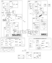 Briggs & Stratton 283H07-0400-E1 - Briggs & Stratton Vertical Engine CARBURETOR, FUEL SUPPLY, KIT-CARBURETOR OVERHAUL