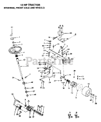 Electrolux/AYP YP LT 120 DR - Electrolux/AYP Lawn Tractor STEERING, FRONT AXLE AND WHEELS
