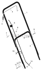 Murray 20104B - Murray 20" Walk-Behind Mower (2000) Handle Assembly