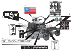 Gravely 991036 (PM 48Z) - Gravely Pro-Master 48" Zero-Turn Mower, 19hp Kawasaki (SN: 000200 & Above)