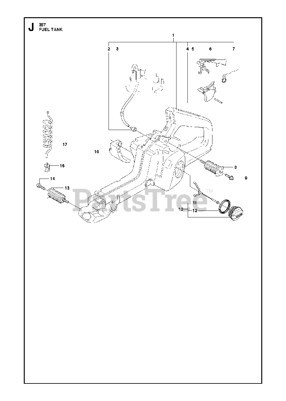 Husqvarna 357 XP - Husqvarna Chainsaw (2011-05) FUEL TANK Parts Lookup