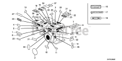 Honda GX120 K1 SX (GC01) - Honda Engine, Made in Japan (SN: GC01-2000001 - GC01-4299999) LABELS