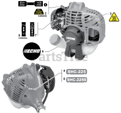 Echo SHC-225 S - Echo Shaft Hedge Trimmer (SN: T96613001001 - T96613999999)
