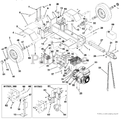 Ariens 917001 - Ariens 27-Ton Log Splitter, 170cc Subaru (SN: 007000 - 010999) Frame, Engine And Pump