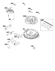 Briggs & Stratton 44N877-0015-B1 - Briggs & Stratton Vertical Engine Flywheel, Ignition, and Starter Group