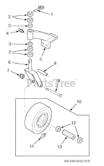 Scag SW32-16FS - Scag 32" Walk-Behind Mower, 16hp Kawasaki (SN: F1200001 - F1299999) Caster Assembly