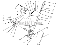 Toro 72041 (244-H) - Toro Yard Tractor (SN: 039000001 - 039999999) (1993) Lift Bar Linkage Assembly