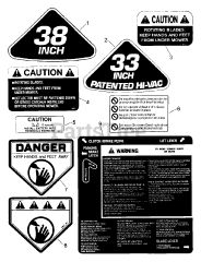 Snapper WLT 145H38GBV (84657) - Snapper 38" Lawn Tractor, 14.5hp Decals (Part 1)