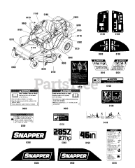 Snapper 285Z (RZT 27460) (7800767-01) - Snapper 46" Zero-Turn Mower, 27hp