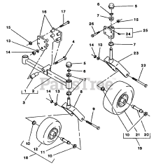 Exmark EXS-18KO - Exmark Explorer Zero-Turn Mower, 18hp Kohler (SN: 080000 - 089999) (1993) Double &amp; Single Caster Wheel Assembly