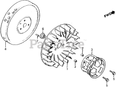 Honda EM2200 A (GE200) - Honda Generator, Made in Japan (SN: GE200-1000001 - GE200-9999999) FLYWHEEL + COOLING FAN