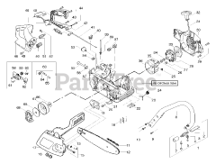 Poulan 2555 - Poulan Chainsaw Handle, Chassis, And Bar Assembly