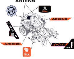 Ariens 915338 - Ariens Edge 34" Zero-Turn Mower, Ariens AX 635cc engine (SN: 001000 - 001999)