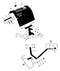 Troy-Bilt 20594 - Troy-Bilt Pony III Rear-Tine Tiller (SN: S101751 - S164132) HOOD &amp; DEPTH REGULATOR