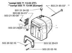 Husqvarna 394 - Husqvarna Chainsaw (1996-01) Parts Lookup with Diagrams