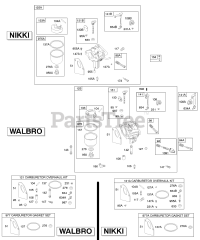 Briggs & Stratton 286702-1122-E1 - Briggs & Stratton Vertical Engine Carburetor, Carburetor Overhaul Kit
