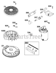 Briggs & Stratton 44N677-0046-B1 - Briggs & Stratton Vertical Engine Flywheel, Ignition, and Starter Group