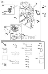 Briggs & Stratton 613277-0011-E1 - Briggs & Stratton Horizontal Engine Crankcase Cover/Sump Group