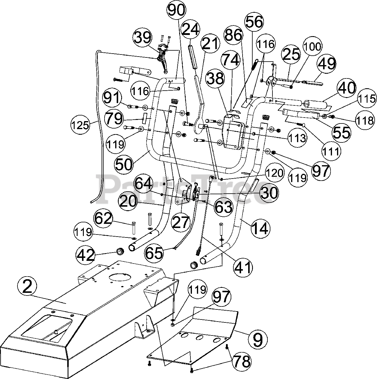 Billy Goat BC 2600 HMF Billy Goat 26" Brush Cutter HANDLE Parts