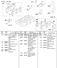 Briggs & Stratton 580447-0320-E2 - Briggs & Stratton Horizontal Engine Intake Manifold, Exhaust Manifold