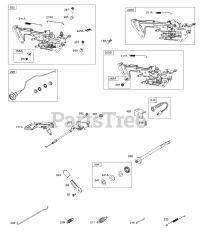 Briggs & Stratton 541477-1118-B1 - Briggs & Stratton Horizontal Engine Control Brackets, Springs, Throttle Rod