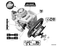 Echo HC-150 i - Echo Hedge Trimmer (SN: S76312001001 - S76312999999) Labels