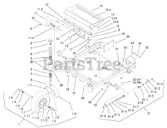 Toro 74198 (Z 153) - Toro 52" Z Master Zero-Turn Mower, Side-Discharge Deck (SN: 220000327 - 220999999) (2002) Front Frame Assembly