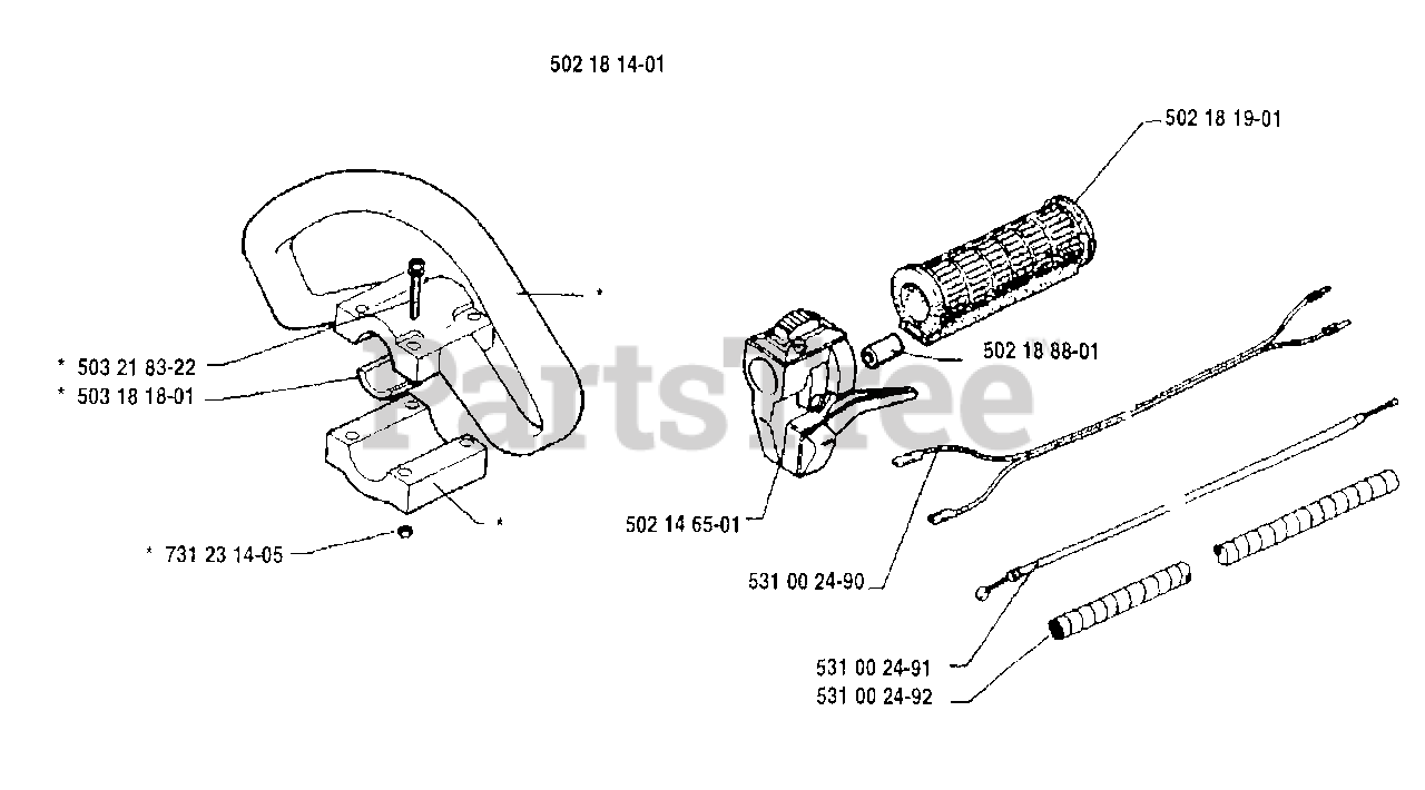 Husqvarna 132 RB Husqvarna Brush Cutter (199111) Handle Assembly