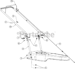 Remington RM 1159 (25A-26J7783) - Remington Walk-Behind Trimmer (2016) Handle Assembly