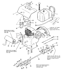Allis-Chalmers 912 (1690655) - Allis-Chalmers Garden Tractor, 12hp Engine, Exhaust &amp; Drive Shaft Group - 7112 Early Models