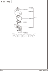 Subaru Robin EH360D65000 (EH36) - Subaru Robin Engine 315 Intake &amp; Exhaust